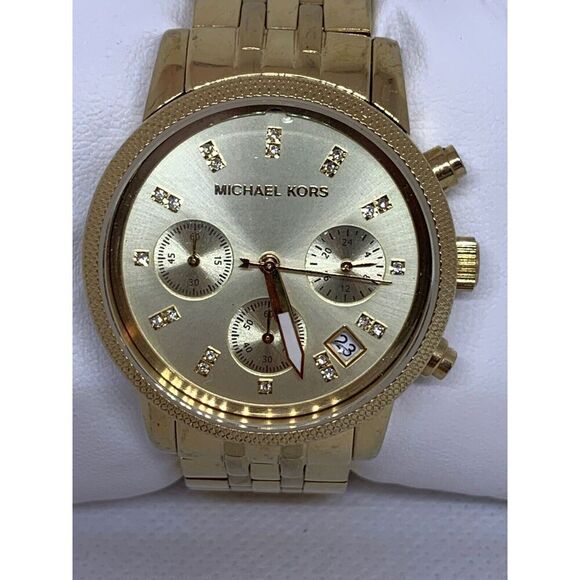 Michael Kors MK5676 Women Stainless Steel Analog Champagne Dial Wrist Watch E275 - Picture 1 of 11